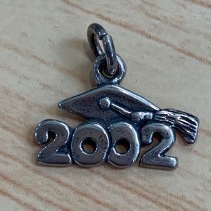.925 2002 Graduation Sterling Silver Jewelry Charm